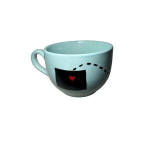 Light Blue Mug with Heart Design